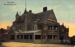 c.1916, Beautiful Old Building, Elks Club. Kansas City, MO,, Old Postcard