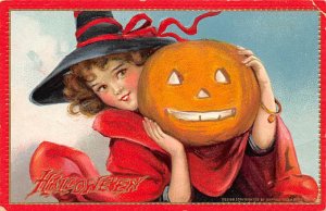 Witch with Pumpkin Halloween View Images