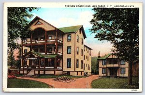 The New Moose Head Old Forge Adirondacks Mountains New York Buildings Postcard