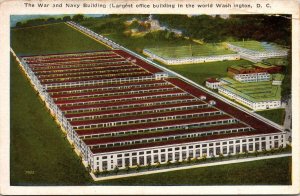 Aerial View Worlds Largest Office Building War Navy Washington DC Postcard UNP 