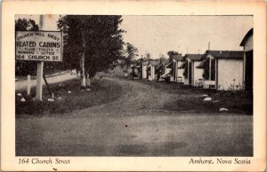 Church Hill Rest Cabins, 164 Church St Amherst Nova Scotia Vintage Postcard S53