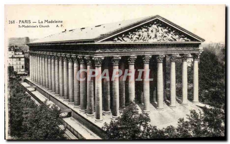 Paris Old Postcard La madeleine