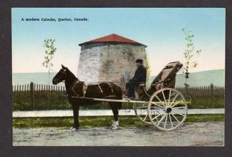 QUEBEC Horse & Carriage Buggy Caleche CANADA POSTCARD