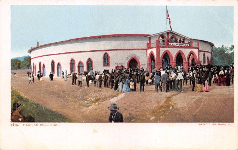 MEXICAN BULL FIGHTING RING~EXTERIOR STREET VIEW POSTCARD 1900s