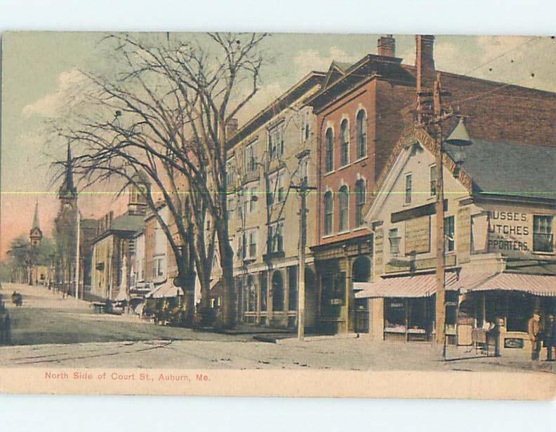 Pre-1907 STREET SCENE Auburn Maine ME A0069