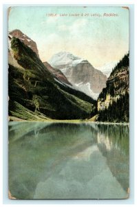 Lake Louise Mt. Lefroy Rockies Laggan Alberta Canada 1909 Antique Postcard