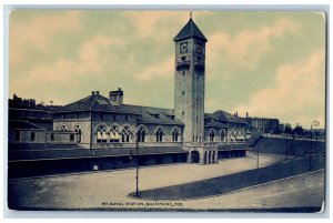 Baltimore Maryland Postcard Mt. Royal Station Exterior Viewc1910 Vintage Antique