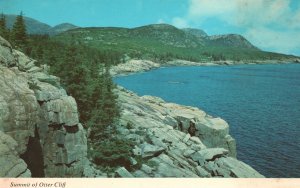 Postcard Panorama From The Summit Otter Cliff Looking Cadillac Mountain Maine ME