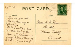 MA - Sunderland. Post Office, Library & Street