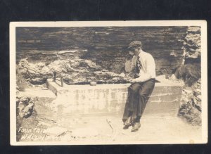 RPPC WACONDA SPRINGS KANSAS FOUNTAIN AZO VINTAGE REAL PHOTO POSTCARD