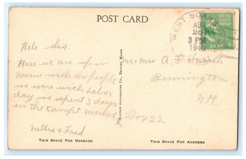 Skillins Cabins West Scarboro ME Maine Postcard (BF1)