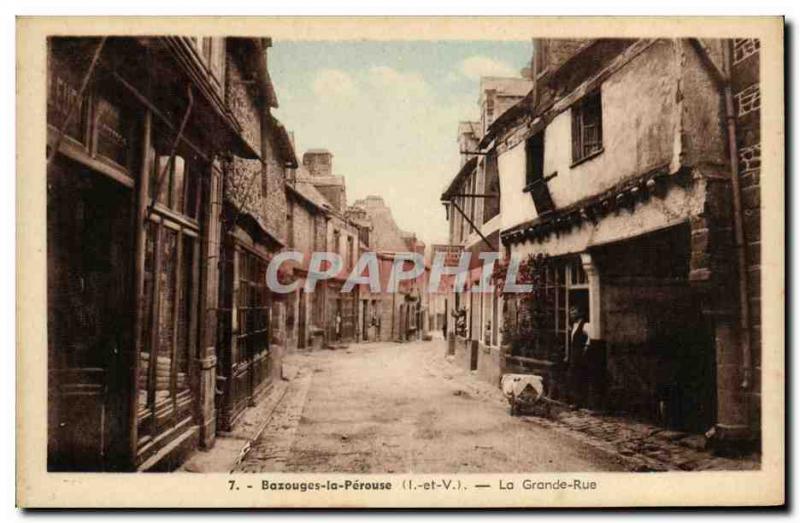 Old Postcard Bazouges Perouse La Grande Rue