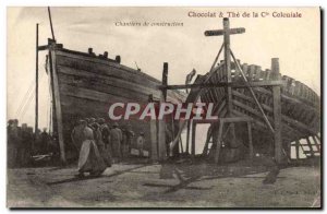 Postcard Old Fishing Boat Construction Sites