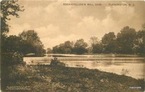 1911 Flemington New Jersey Rockafellows Mill Dam Albertype postcard 10888