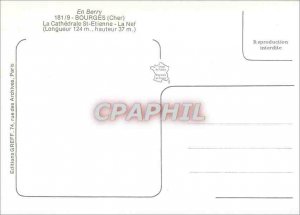 Modern Postcard Bourges Cher Cathedral St Etienne La Nave