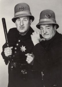 Abbott & Costello Old Police Policeman Uniform Truncheon Film Photo Postcard