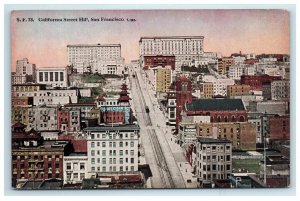 c. 1907 California Street Hill San Francisco CA Postcard