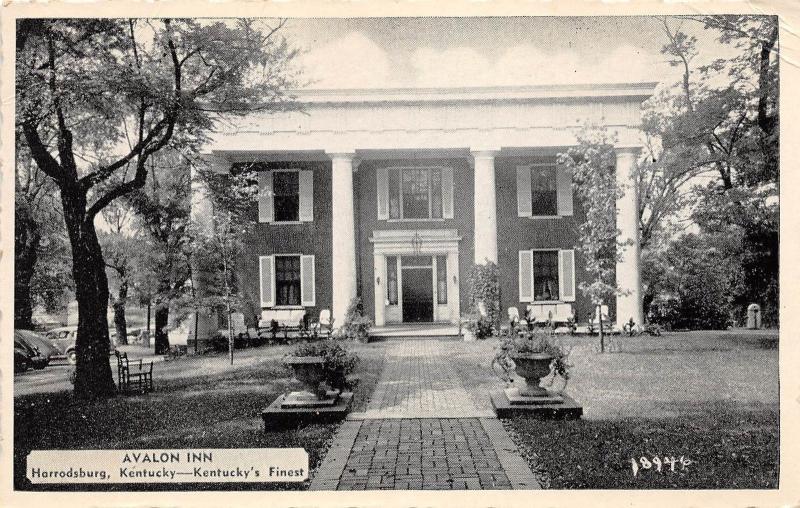 B80/ Harrodsburg Kentucky Ky Postcard c1940s Avalon Inn Finest