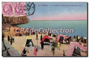 Old Postcard Ault Onival La Terrasse du Casino and Cliff upstream