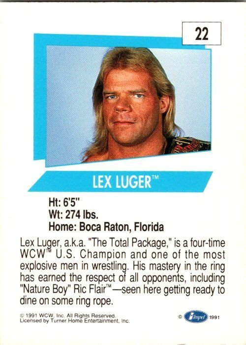 1991 WCW Wrestling Card Lex Luger sk21177