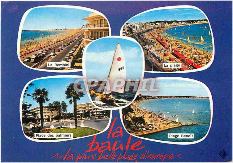 Modern Postcard La Baule most beautiful beach in Europe Backfill Place beach ...