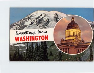 M-168967 Capitol Building at Olympia and Mt Rainier National Park Washington