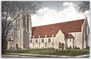 Vintage First Evangelical United Brethren Church Racine WI Postcard 1954
