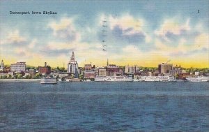 Iowa Skyline Davenport Iowa 1949