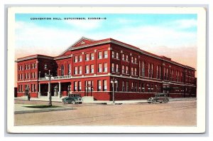 Postcard Convention Hall Hutchinson Kansas Antique Automobiles