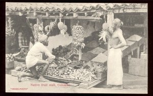 Ceylon Native Fruit Stall Ethnic Vintage Postcard   Very Fresh