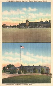 Vintage Postcard Flight Line Grenier Air Force Base Manchester New Hampshire NH