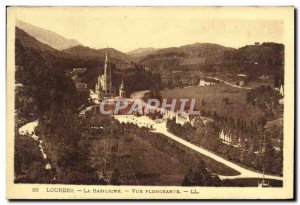 Old Postcard Lourdes Basilica View Sinking