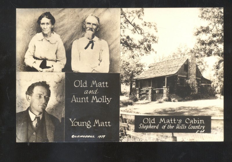 RPPC  BRANSON MISSOURI SHEPHERD OF THE HILLS OLD MATT POLLY REAL PHOTO POSTCARD