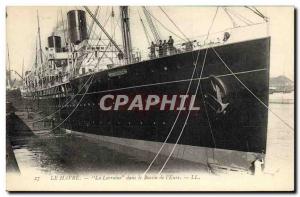 Old Postcard Boat Le Havre Lorraine in the basin of & # 39Eure