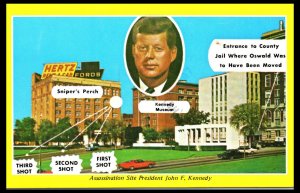 1960s President Kennedy's Assassination Site Dallas TX Postcard