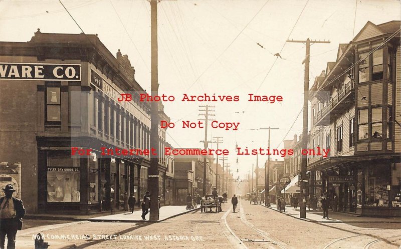 OR, Astoria, Oregon, RPPC,  Commercial Street, Looking West, Photo No 8