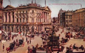 Piccadilly Circus, London, England, Early Postcard, Unused