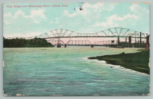 Clinton Iowa~Cantilever Truss High Bridge (Lost 1956)~Railroad Bridge, Too~1907 