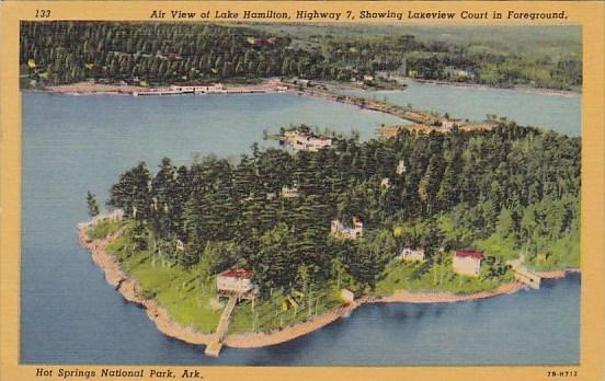 Air View Of Lake Hamilton Showing Lakeview Court In Foreground Hot Springs Na...