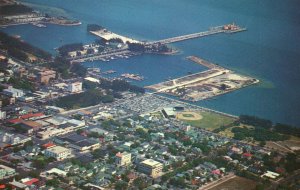 Vintage Postcard 1969 Airview St. Petersburg Yacht Basin And Million Dollar Pier