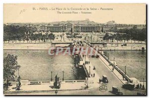 CARTE Postale Old Paris Place de la Concord and the Seine Panorama