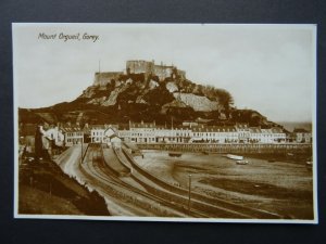 Isle of Jersey GOREY Mount Orgueil shows Railway Train Station c1910 RP Postcard