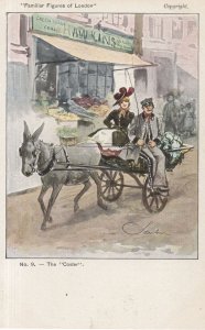 Familiar Faces Of London The Coster Fruit Vegetable Seller Transport Postcard