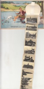 Greetings from Antwerp Belgium leporello fold out multi views comic fishing