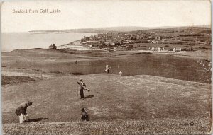 Seaford from Golf Links East Blatchington England UK Litho Postcard G30