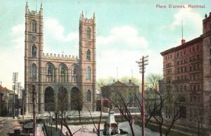 Vintage Postcard Place D'Armes Montreal Canada W.G. Macfarlane Publication