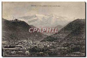 Old Postcard Digne Vue Generale and the Three Eveches