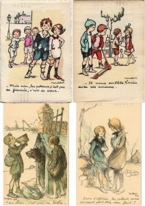 POULBOT ARTIST SIGNED CHILDREN WWI ALL DIFF. 200 Vintage Pc. Pre-1940 (L3243)