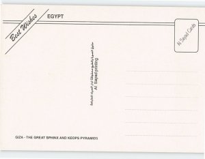 Postcard The Great Sphinx And Keops Pyramids, Giza, Egypt