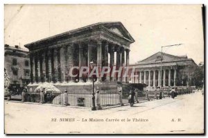 Old Postcard Nimes La Maison Carree and Theater